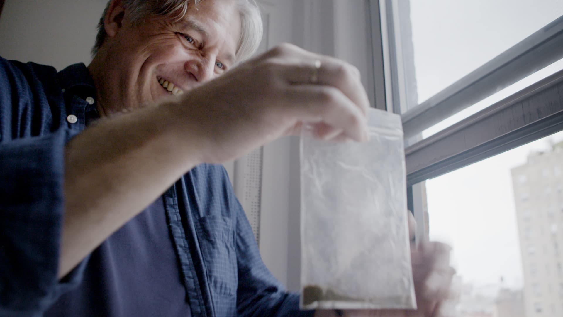Jon examining stardust samples
